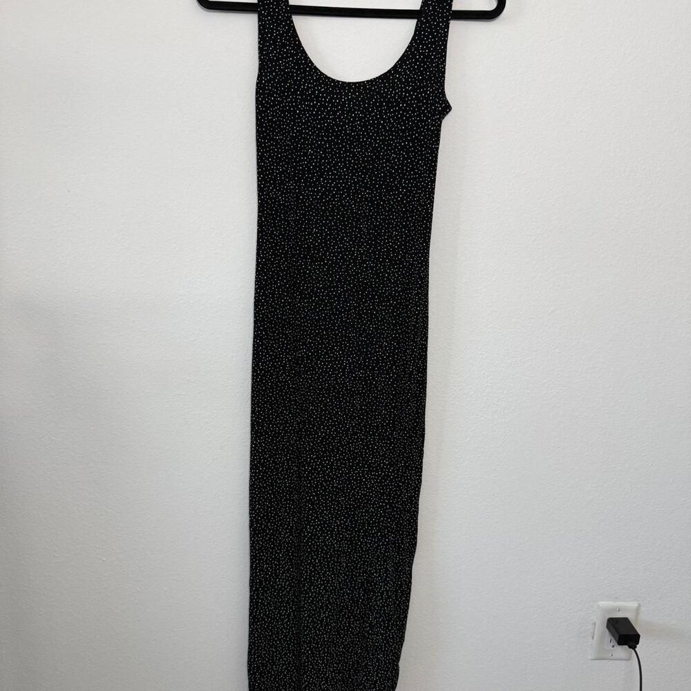 Vintage Xgen slinky polka dot maxi dress D14